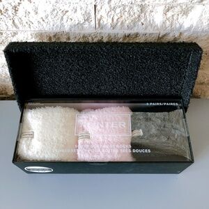 Hunter Super Soft Boot Socks 3 Pairs fuzzy socks cream pink black fuzzy socks